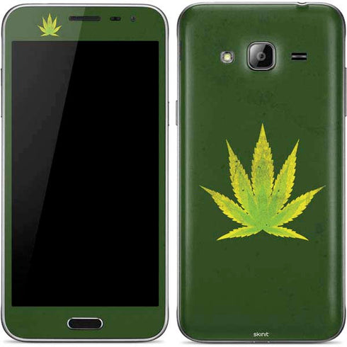 Marijuana Leaf Light Green Galaxy J3 Skin