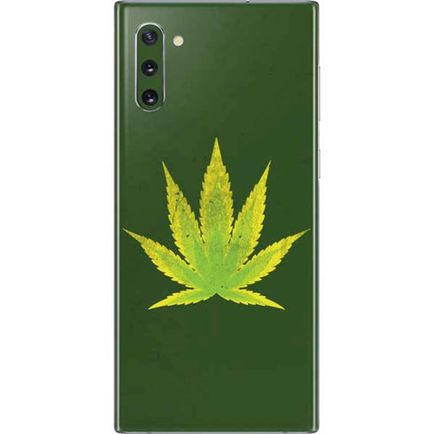 Marijuana Leaf Light Green Galaxy Note 10 Skin