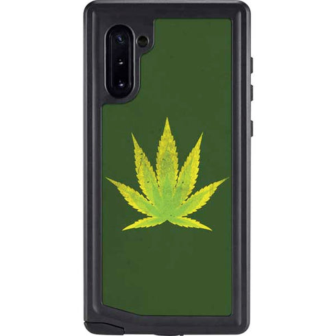 Marijuana Leaf Light Green Galaxy Note 10 Waterproof Case