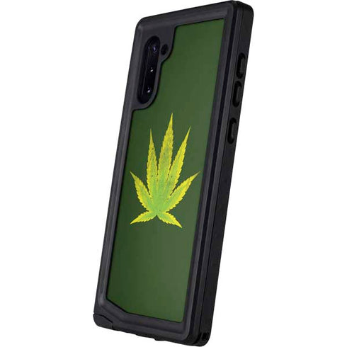 Marijuana Leaf Light Green Galaxy Note 10 Waterproof Case