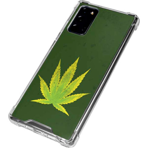 Marijuana Leaf Light Green Galaxy Note20 5G Clear Case