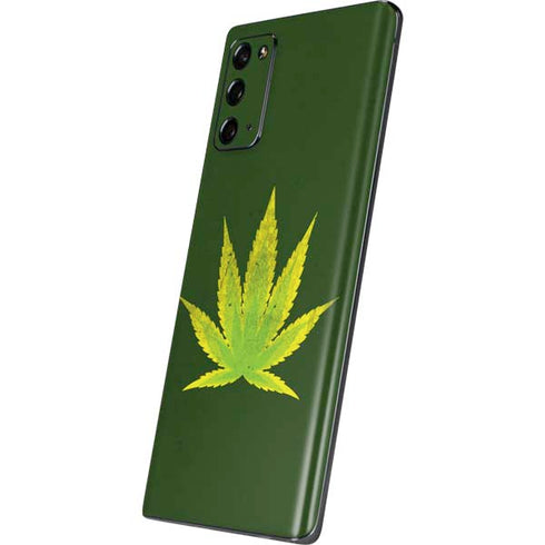 Marijuana Leaf Light Green Galaxy Note20 5G Skin