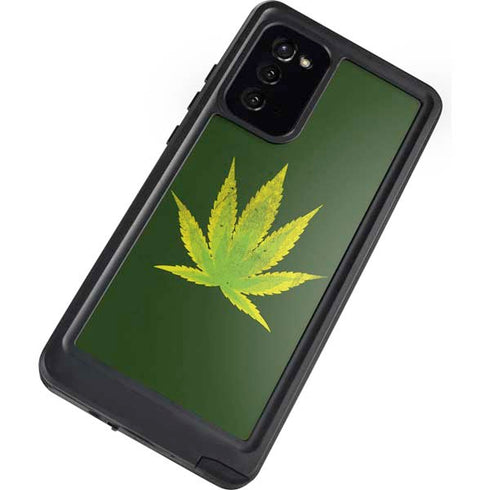 Marijuana Leaf Light Green Galaxy Note20 5G Waterproof Case