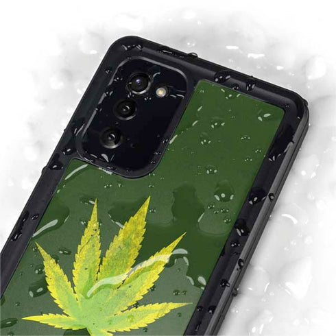 Marijuana Leaf Light Green Galaxy Note20 5G Waterproof Case