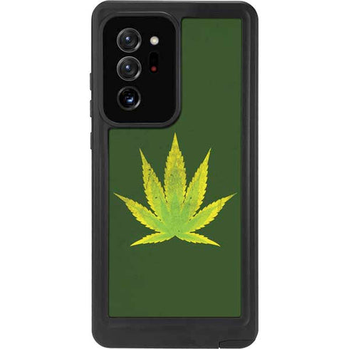 Marijuana Leaf Light Green Galaxy Note20 Ultra 5G Waterproof Case