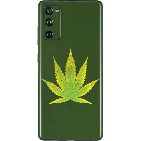 Marijuana Leaf Light Green Galaxy S20 Fan Edition Skin