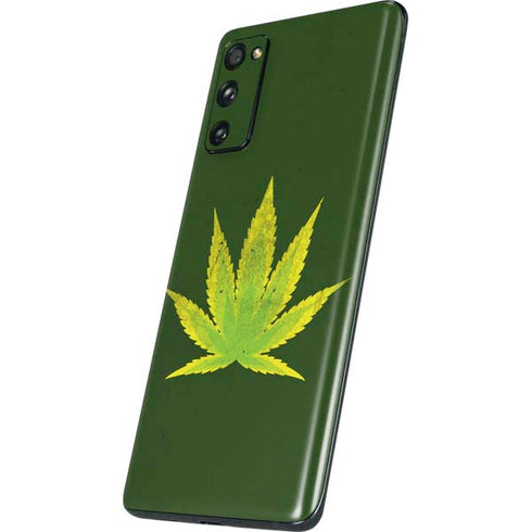 Marijuana Leaf Light Green Galaxy S20 Fan Edition Skin
