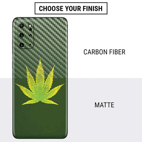 Marijuana Leaf Light Green Galaxy S20 Plus Skin