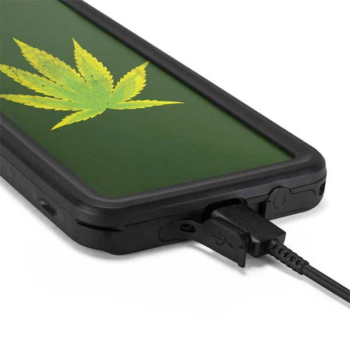 Marijuana Leaf Light Green Galaxy S20 Plus Waterproof Case