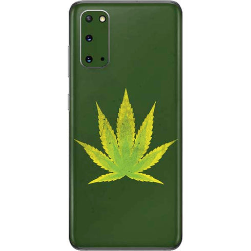Marijuana Leaf Light Green Galaxy S20 Skin
