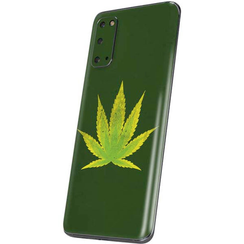 Marijuana Leaf Light Green Galaxy S20 Skin