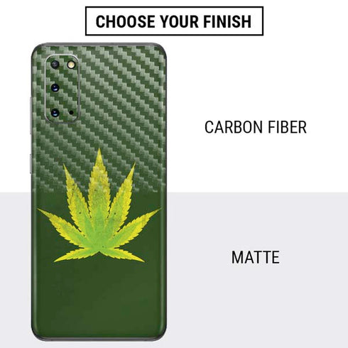 Marijuana Leaf Light Green Galaxy S20 Skin