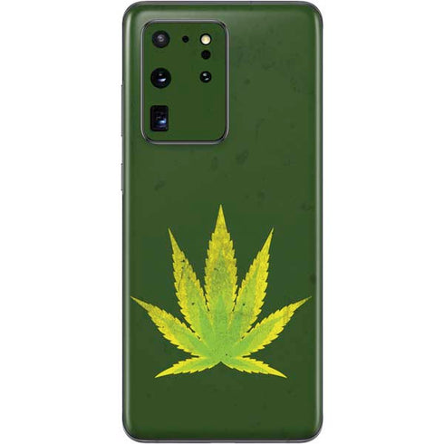 Marijuana Leaf Light Green Galaxy S20 Ultra 5G Skin