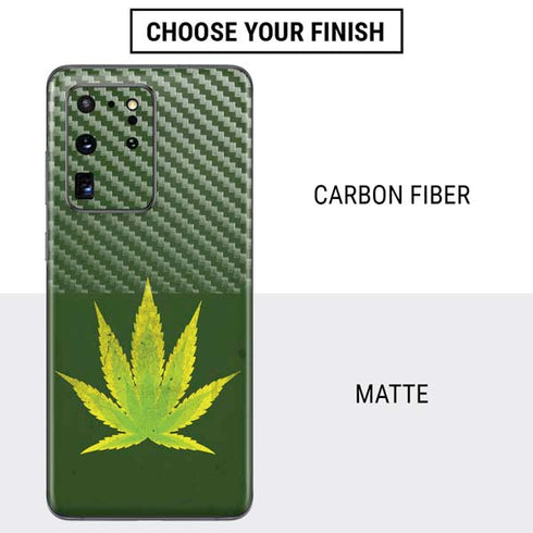 Marijuana Leaf Light Green Galaxy S20 Ultra 5G Skin