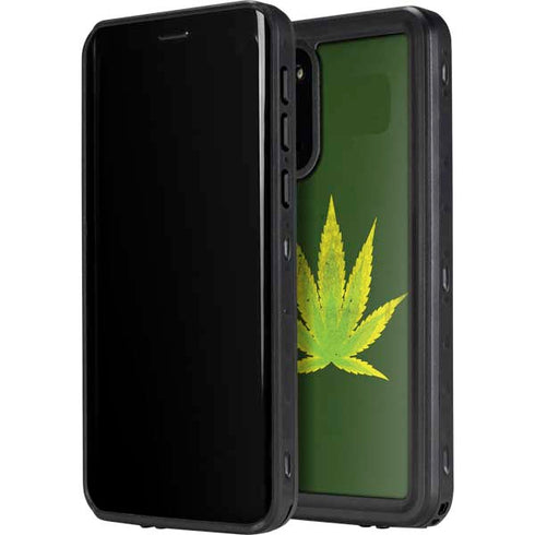 Marijuana Leaf Light Green Galaxy S20 Waterproof Case