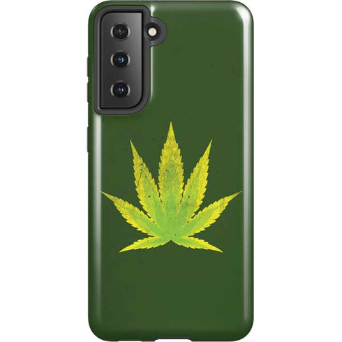 Marijuana Leaf Light Green Galaxy S21 5G Pro Case