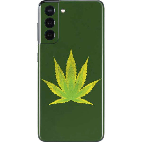 Marijuana Leaf Light Green Galaxy S21 5G Skin