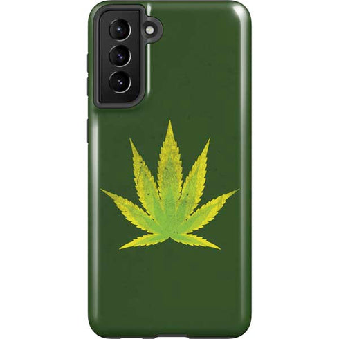 Marijuana Leaf Light Green Galaxy S21 Plus 5G Pro Case