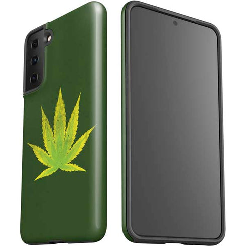 Marijuana Leaf Light Green Galaxy S21 Plus 5G Pro Case