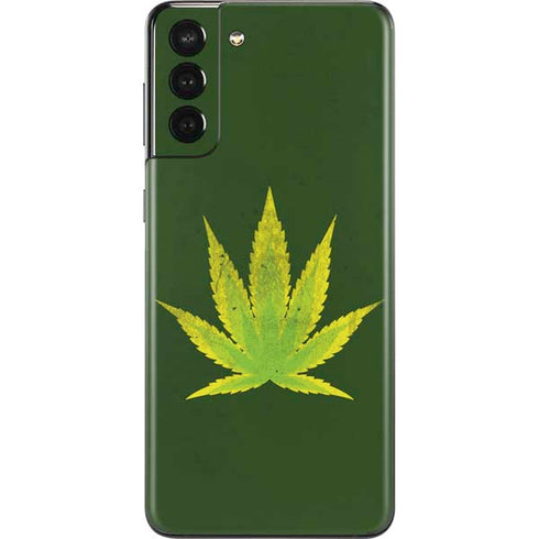 Marijuana Leaf Light Green Galaxy S21 Plus 5G Skin