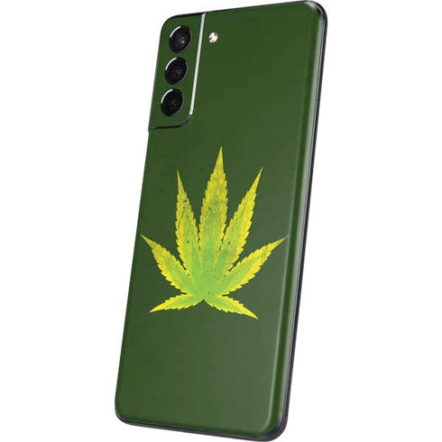 Marijuana Leaf Light Green Galaxy S21 Plus 5G Skin