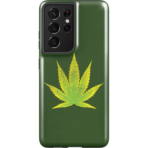 Marijuana Leaf Light Green Galaxy S21 Ultra 5G Pro Case