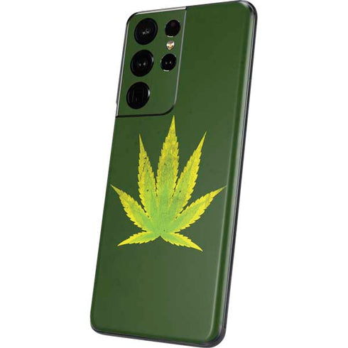 Marijuana Leaf Light Green Galaxy S21 Ultra 5G Skin