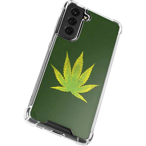 Marijuana Leaf Light Green Galaxy S22 Plus Clear Case