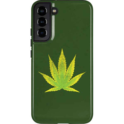 Marijuana Leaf Light Green Galaxy S22 Plus Pro Case