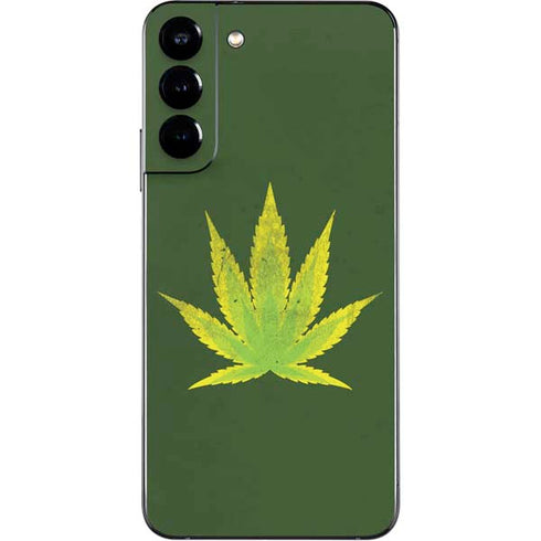 Marijuana Leaf Light Green Galaxy S22 Plus Skin