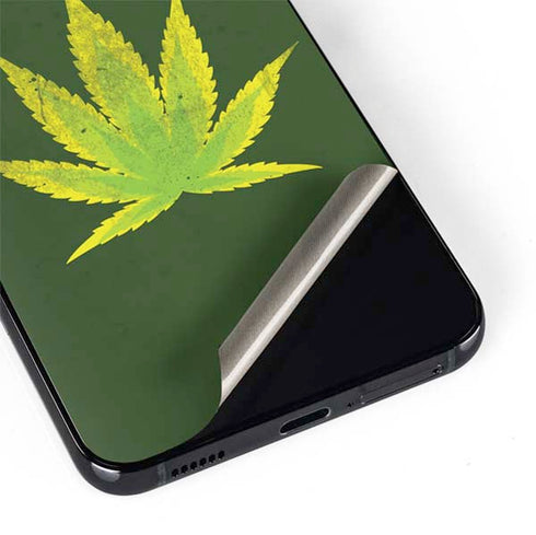 Marijuana Leaf Light Green Galaxy S22 Skin