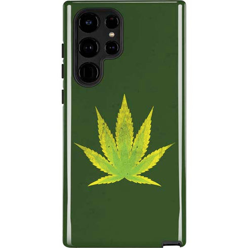 Marijuana Leaf Light Green Galaxy S22 Ultra Pro Case