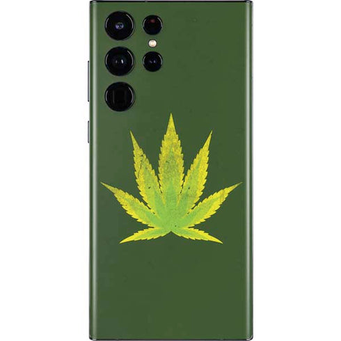 Marijuana Leaf Light Green Galaxy S22 Ultra Skin