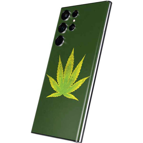 Marijuana Leaf Light Green Galaxy S22 Ultra Skin