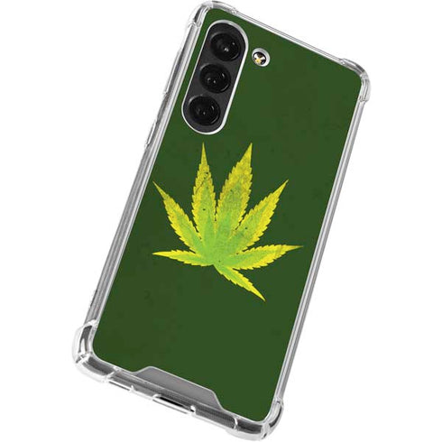 Marijuana Leaf Light Green Galaxy S23 Clear Case