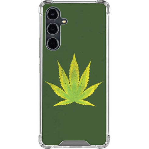 Marijuana Leaf Light Green Galaxy S23 FE Clear Case