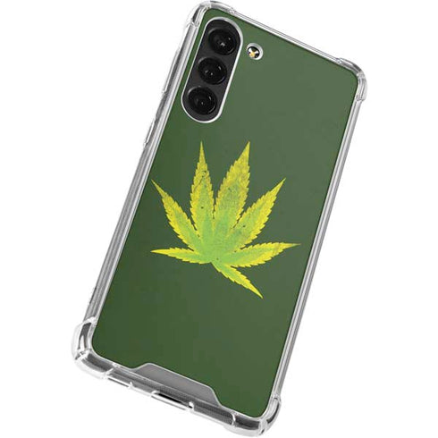 Marijuana Leaf Light Green Galaxy S23 Plus Clear Case