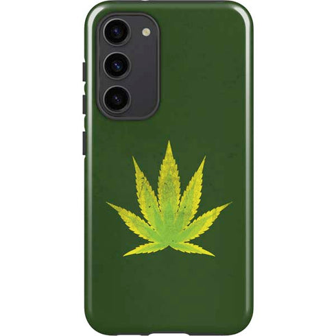 Marijuana Leaf Light Green Galaxy S23 Plus Pro Case