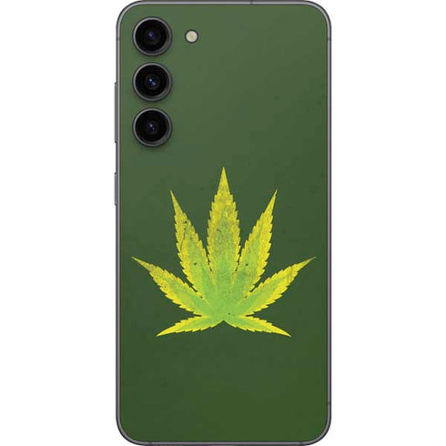 Marijuana Leaf Light Green Galaxy S23 Plus Skin