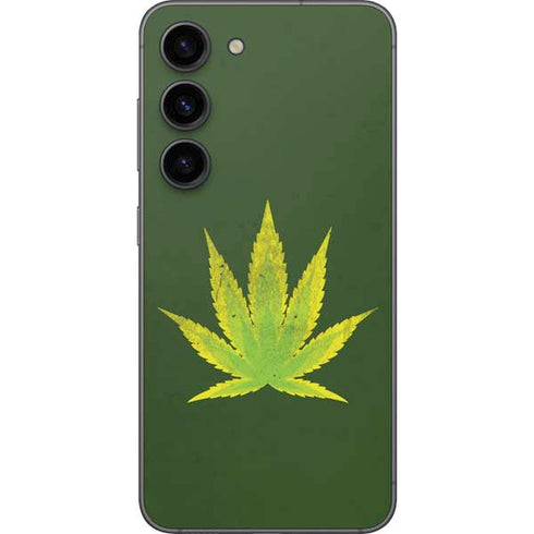 Marijuana Leaf Light Green Galaxy S23 Skin