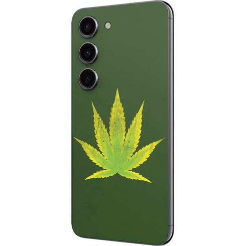 Marijuana Leaf Light Green Galaxy S23 Skin