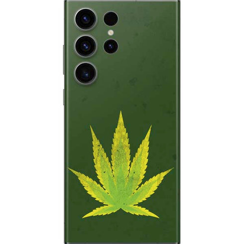 Marijuana Leaf Light Green Galaxy S23 Ultra Skin