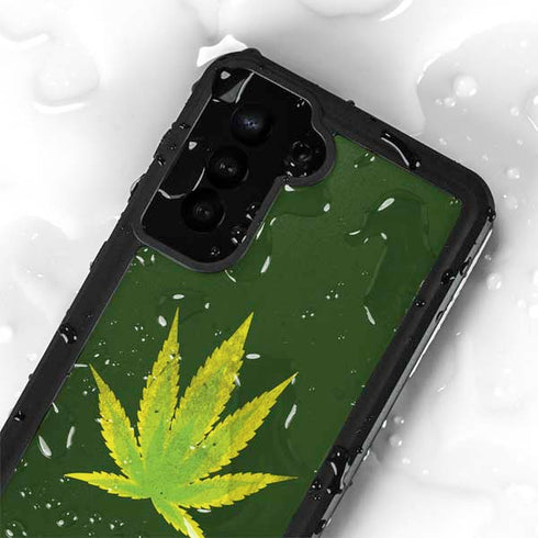 Marijuana Leaf Light Green Galaxy S23 Waterproof Case