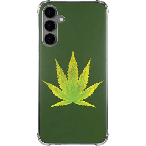 Marijuana Leaf Light Green Galaxy S24 Plus Clear Case