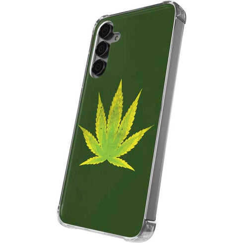 Marijuana Leaf Light Green Galaxy S24 Plus Clear Case