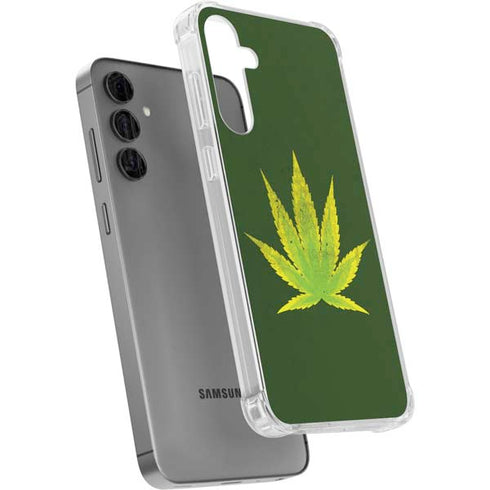 Marijuana Leaf Light Green Galaxy S24 Plus Clear Case