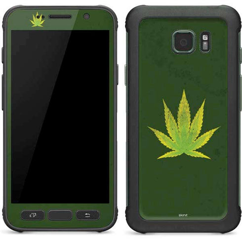Marijuana Leaf Light Green Galaxy S7 Active Skin