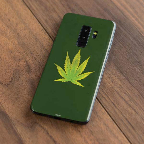 Marijuana Leaf Light Green Galaxy S9 Plus Skin