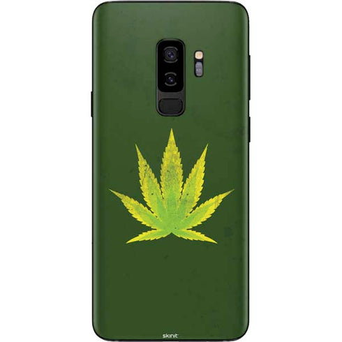 Marijuana Leaf Light Green Galaxy S9 Plus Skin