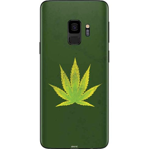 Marijuana Leaf Light Green Galaxy S9 Skin